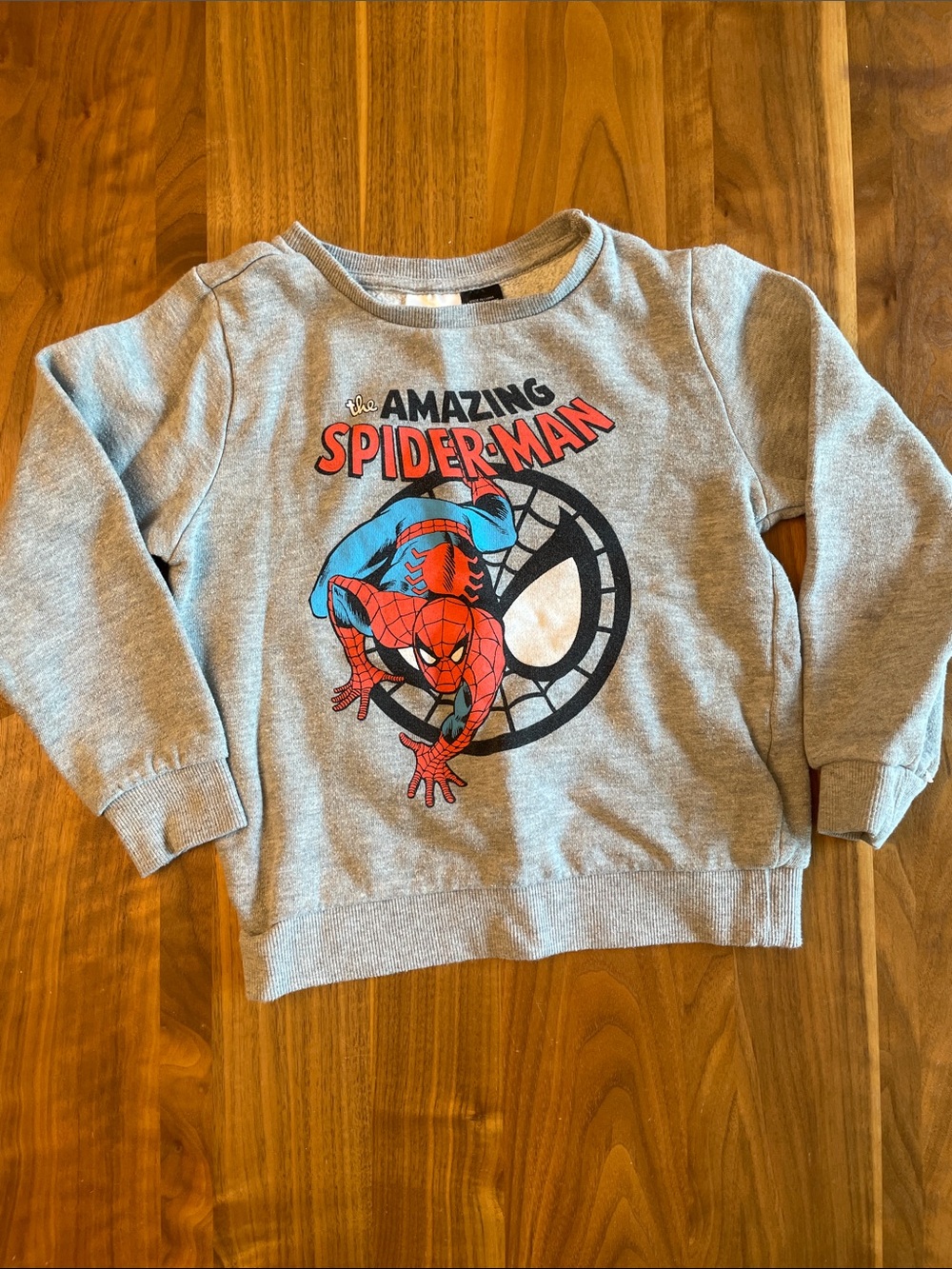 Marvel Grey Kids Spider-Man Graphic Sweatshirt with Red & Blue Print